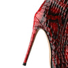 Red pointed-toe stiletto boots