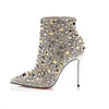 Full Rivets Studded Pointed Toe Boots