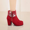 Faux Crystal Ankle Boots