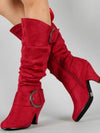 Faux Suede Wide Pleated Boots