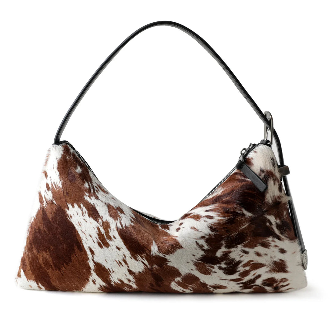 Vintage Cow-Print Shoulder Bag - Modern Western Chic – Anna Kay & Co