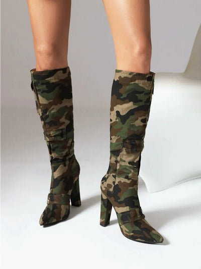 Camo Knee Length Boots