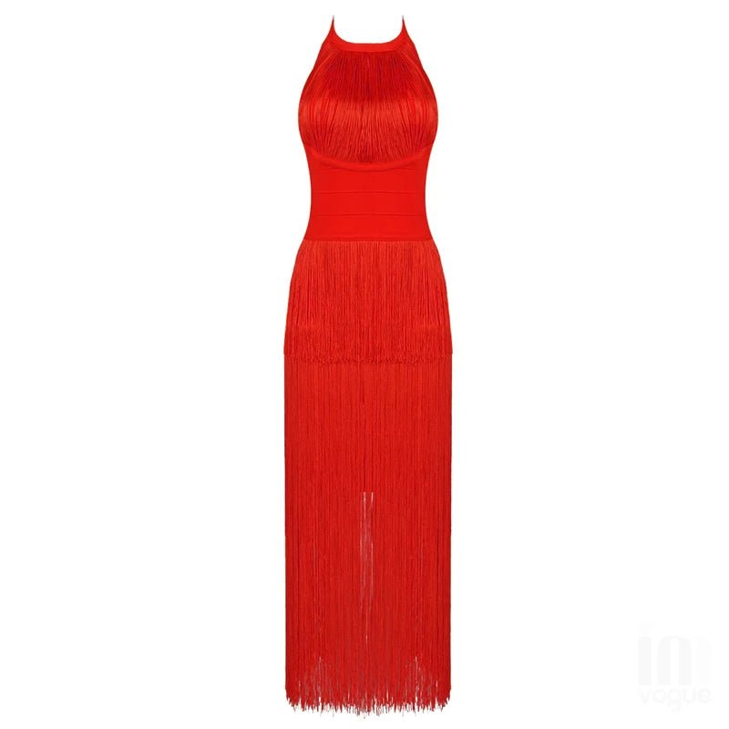 Bodycon Long Bandage Tassel Dress  Anna Kay & Co