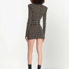 High Elastic Knitted Fabric V-Neck Zipper Dress