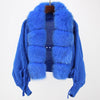 Faux Fur Collar Knitted Jacket