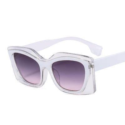 Square Transparent Frame Cat Eye Clear Lens Sunglasses