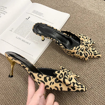 Pointed Toe Leopard Print Low Heels