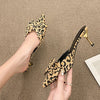Pointed Toe Leopard Print Low Heels