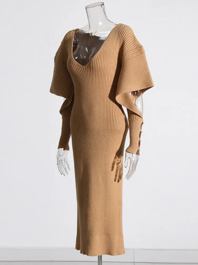 Hollow Out Minimalist Sweater Dress