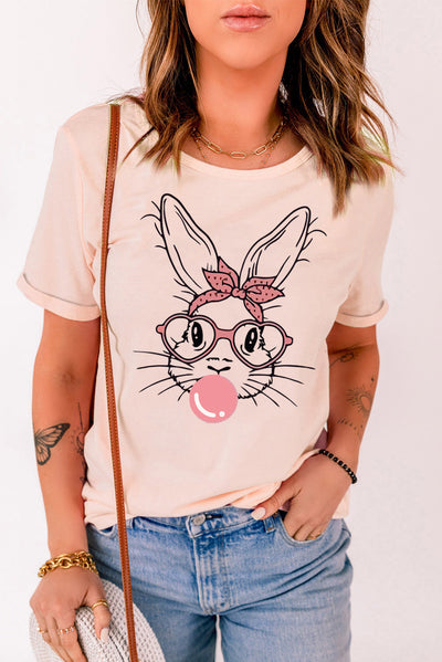 Rabbit Graphic Easter Tee Shirt
