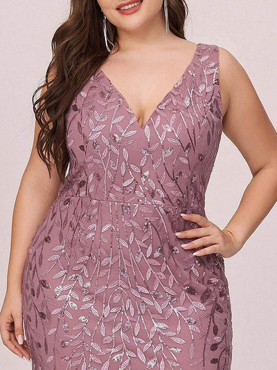 Plus Size Sleeveless Sequin Cocktail Dress