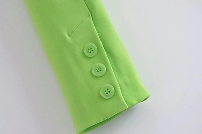 Green Cropped Blazer Skirt