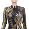 Long Sleeve Sequins Bodycon Dress/No Slip