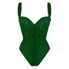 Solid Color Rhombus Textured Printed One-Piece Swimsuit/Cover Up