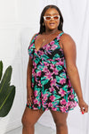 Full Size Twist Front Sleeveless Swim Dress