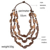 Multi Layer Wood Beads Statement Necklace