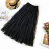 Black High Waist Ruffles Tulle Skirt