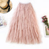 Pink High Waist Ruffles Tulle Skirt