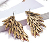 Wing-Shaped Colorful Drop Earrings
