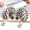 Zebra Shaped Drop Earrings