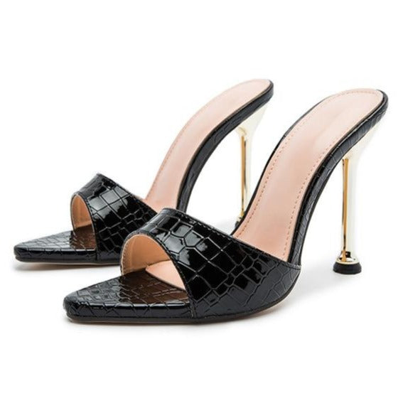 Platform sandals - Brown/Snakeskin-patterned - Ladies | H&M IN