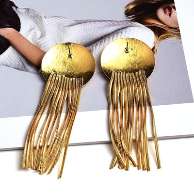 Gold Chain Tassel Earrings