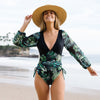 Vintage One Piece Long Sleeve Swimsuit