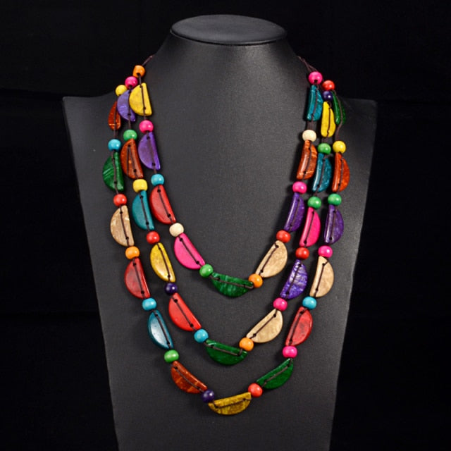 Buy Chrome Yellow Multi-layered Beaded Necklace Online. – Odette