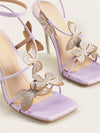 Purple High Heels Butterfly Sandals