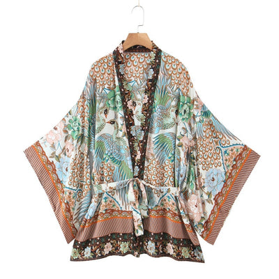 Floral Print Kimono Shirt Cover Up