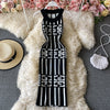 Black and White Geometry Knitted Dress