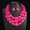 Pink African Beads Choker Necklace Set