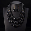Black African Beads Choker Necklace Set