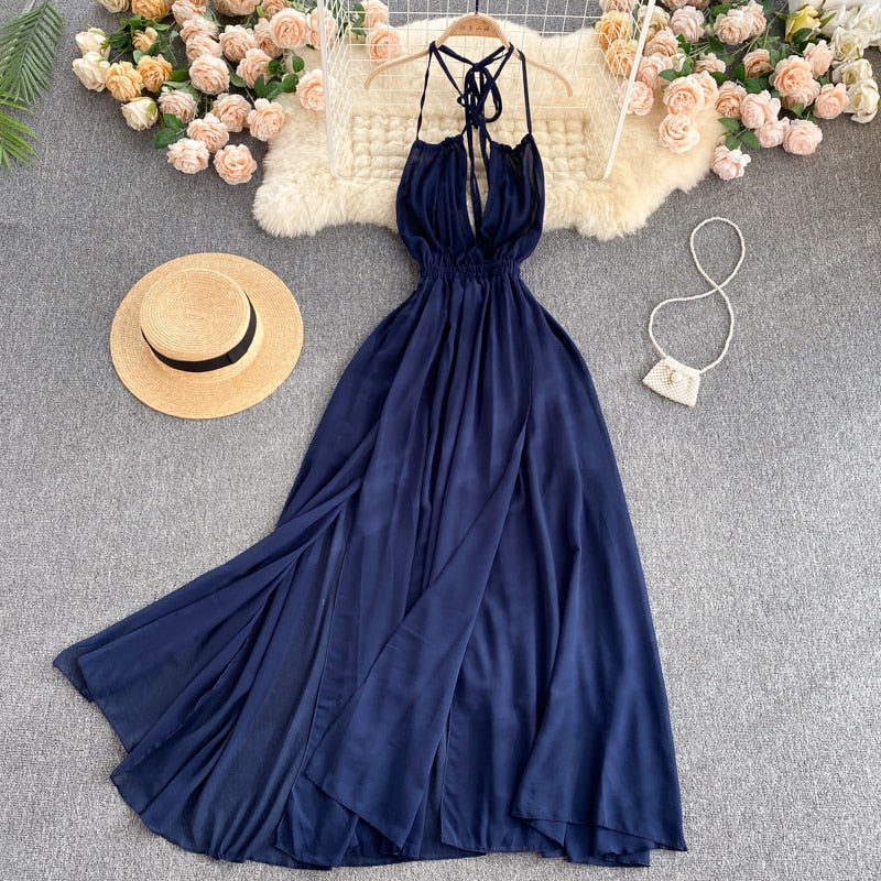 simple black halter dress Simple Halter Black Long Prom Dresses Evening Dresses – Hoprom